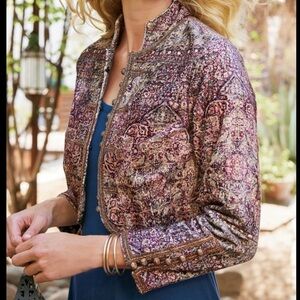 Soft Surroundings Icon Velvet Balero Jacket Blazer Sz S